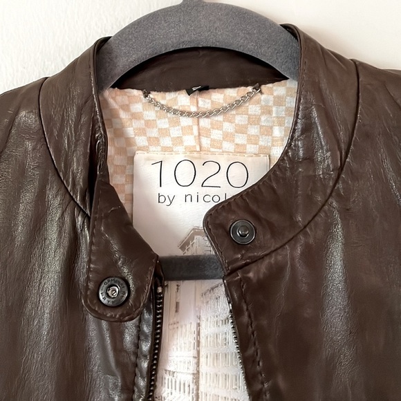 1020 BY NICOLE Leather Racer Moto Jacket Made in Los Angeles - Picture 9 of 10